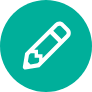 Bleistift auf grünem Kreis